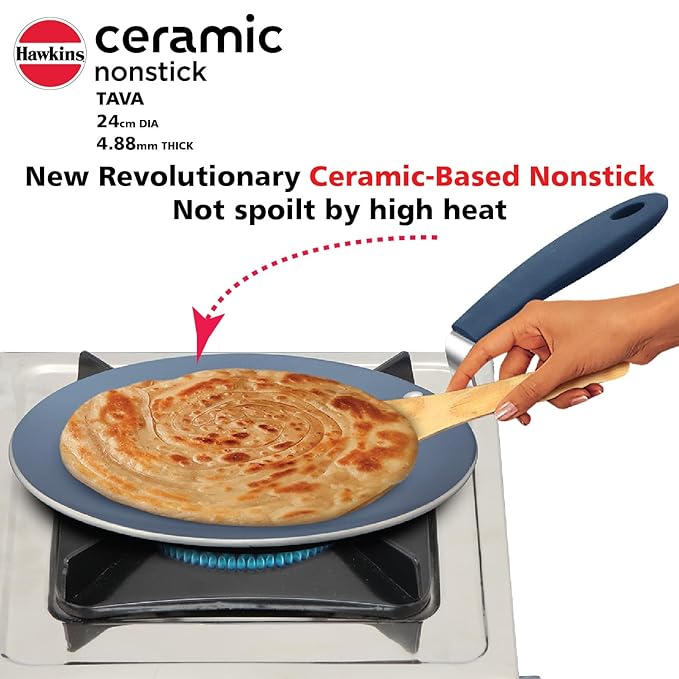 Hawkins Ceramic Nonstick Tava 24 cm Granite Griddle