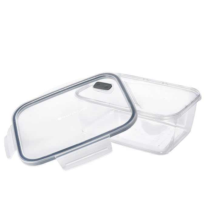MasterClass Premium Eco-Snap Recycled Plastic Airtight Food Storage Container with Lid - 800 ml