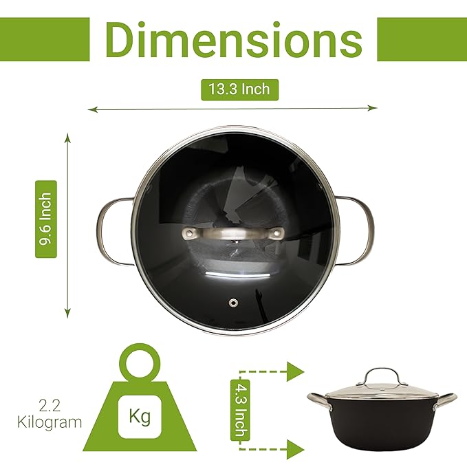 Femora Preseasoned Cast Iron 24 Cm Casserole Handi With Lid