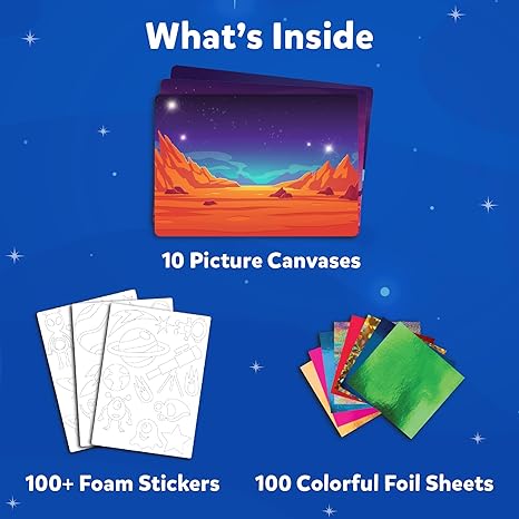 Skillmatics Art & Craft Activity Foil Fun Space No Mess Art for Kids Creative Activity