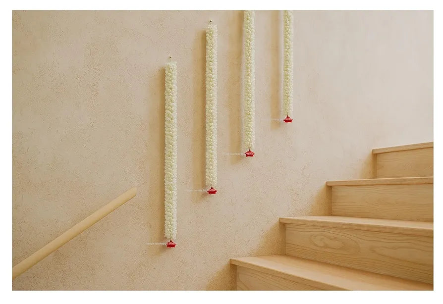 Artificial Jasmine Buds  & Rose Strings Garlands Red