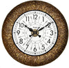 RoyalsCart Ethnic Handcrafted Decorative Wall Clock with Classic Metal Golden Antique Wooden Wall Clock [KTWC221N] Golden Classic Metal