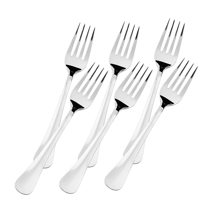 Sumeet Stainless Steel Dessert/Table Forks Set of 6 Pc – (18.2cm L) (1.6mm Thick)
