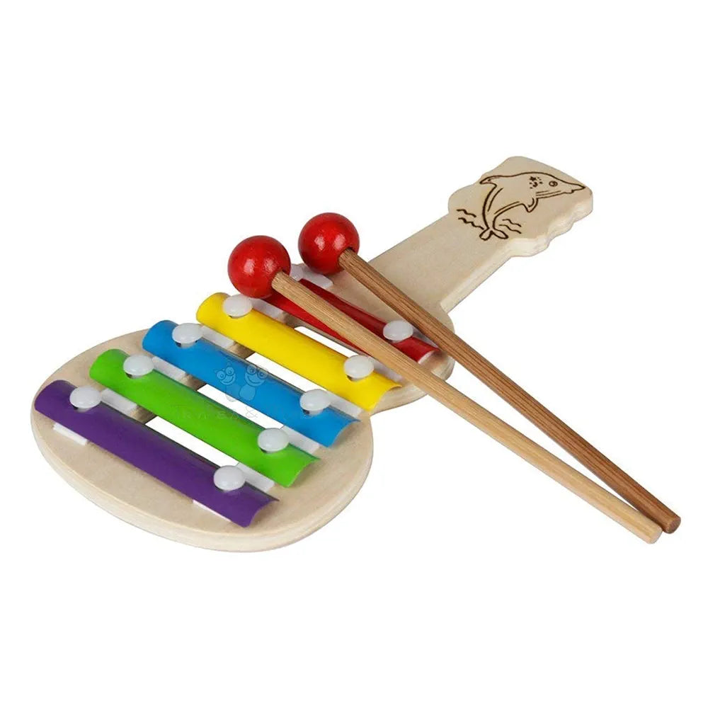 Trinkets & More Xylophone Guitar Wooden  Kids First Musical Sound Instrument Toy Babies Toddlers 6 Months .