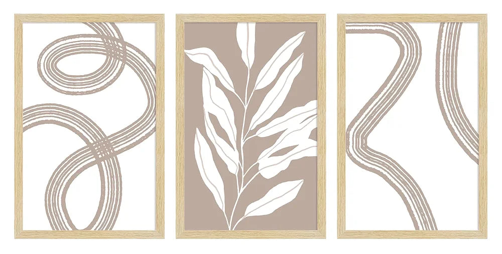 ArtX Paper Boho Paintings with Frame Set of 3