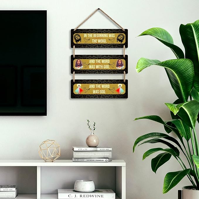 Sehaz Artworks Jesus Wooden Home Decor Items for Living Room Wall Hangings Christian-3-0040