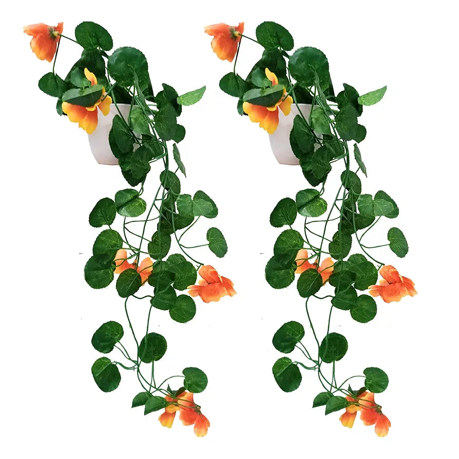 Artificial Flower Vine Plants Falling with Small Size Pot Natural Touch & Feel Pack of 2  DESIGN-03