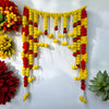 Handcrafted Infinity-Shaped Decorative Bandanwar with Yellow & Red Marigold and Tuberose Strings 40x59 Inches