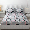 Fresh From Loom King Bedsheet for Double Bed Floral Design Bed Spread with 2 Pillow Covers 144 TC Circle Grey