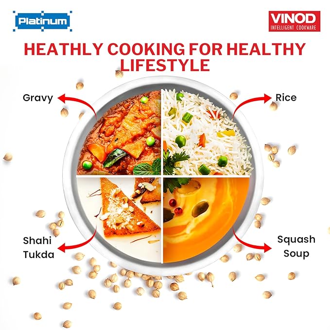 Vinod Platinum Triply Stainless Steel Tasla - 2.5 Litre (24 cm) | 2.5 mm Thick | Steel Tasra Kadai/Kadhai