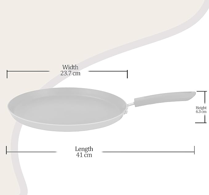 Milton Pro Cook Black Pearl Induction Omni Tawa Medium (Aluminium), 24 Cm - 572 gms