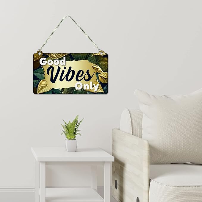 Artvibes Good Vibes Only Wooden Wall Hanging for Home Decor | Motivatonal Quote | Artworks Wall Hanging