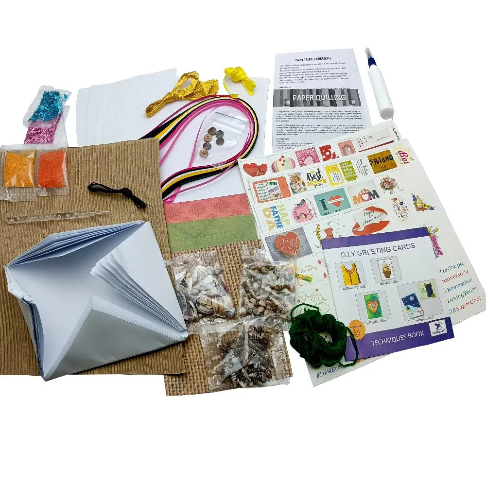TOYKRAFTT Craft Kit for Kids Cards| Crafted Creations| Card Making Activity Kit| Greeting Cards Decoration Material| Kit Kids Aged 7 Years| Christmas Gift