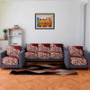 Kuber Industries Sofa Cover Set Flower Sofa Cover Velvet 5 Seater Couch Cover Maroon