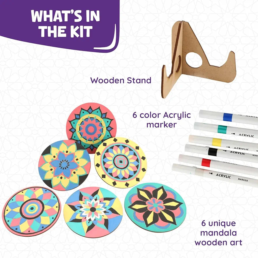 SPARTAN KIDS® Mandala Art Kit Age 3+ | Create 6 Beautiful Mandalas | Art Kit with Mandala Drawing for Kids 6-12 & Craft Kit for Girls 9-12 | Mandala Art Kit for Adults