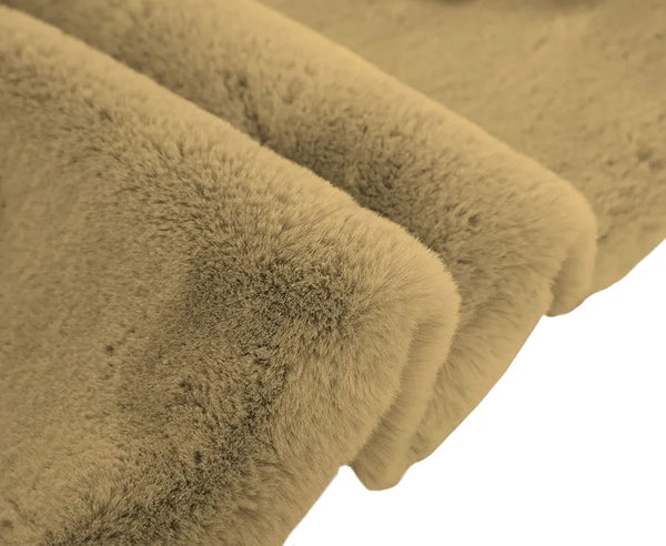 Luxe Home International Rabbit Fur Rectangular Mat Soft Anti Slip Skid Ruffle Mats 60X90 Cm  Rug Colour Cream