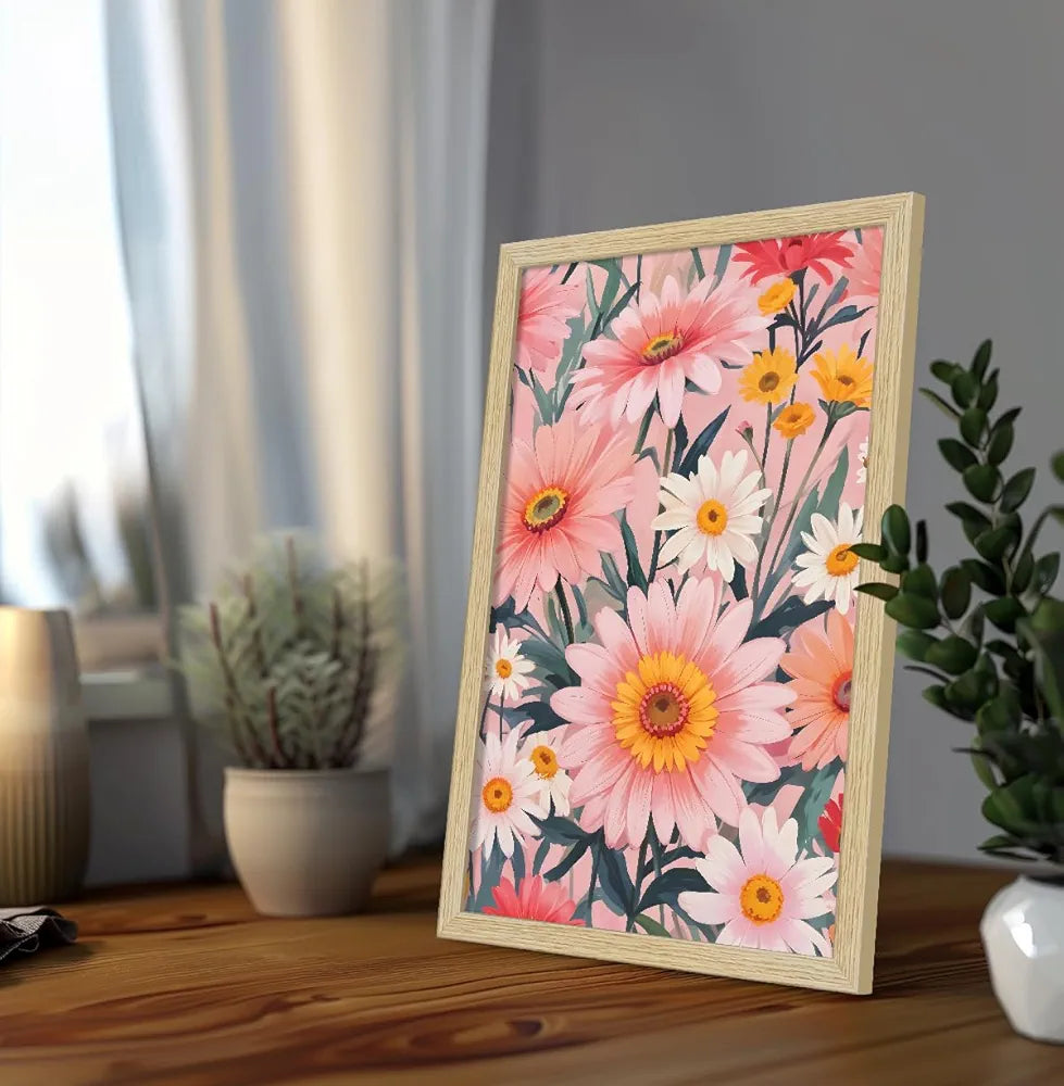ArtX Paper Floral Art Paintings with Frame Flowers - 01 Set of 2