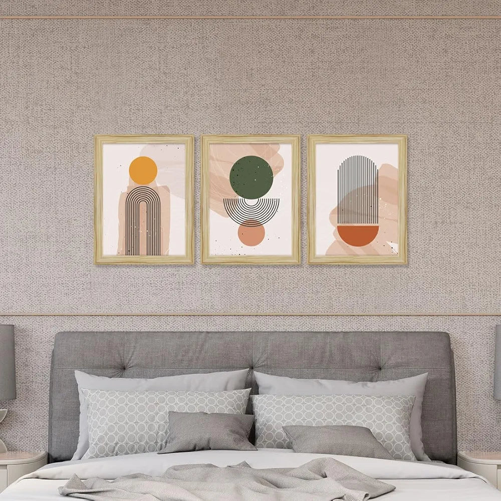 ArtX Paper Abstract Boho Wall Painting Multicolor Bohemian Set of 3