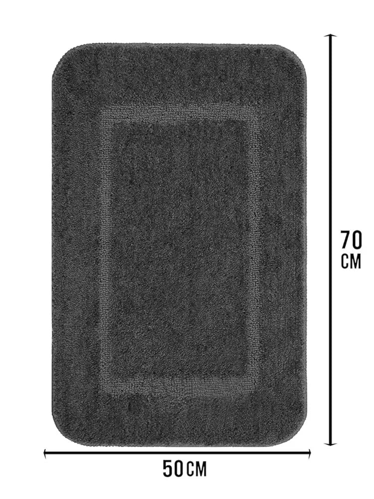 Saral Home Good Morning Mat Soft Anti-SkidColour DK.Grey