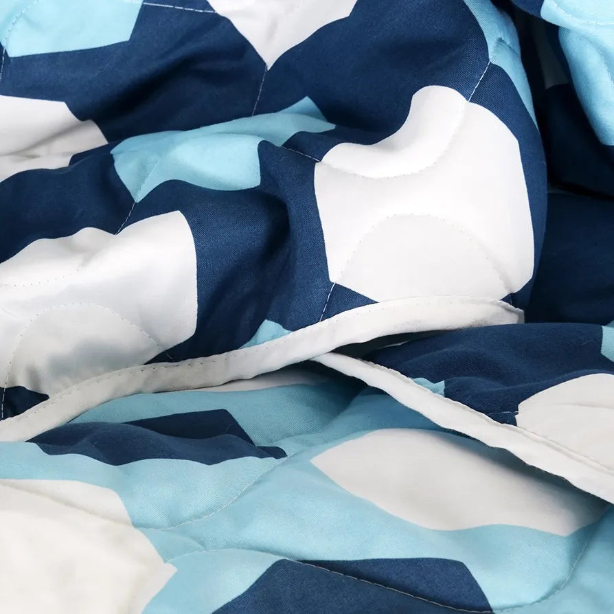 Divine Casa Microfiber 150 GSM Reversible Double Bed Comforter Ultra Soft & Lightweight Blanket Colour Legion Blue