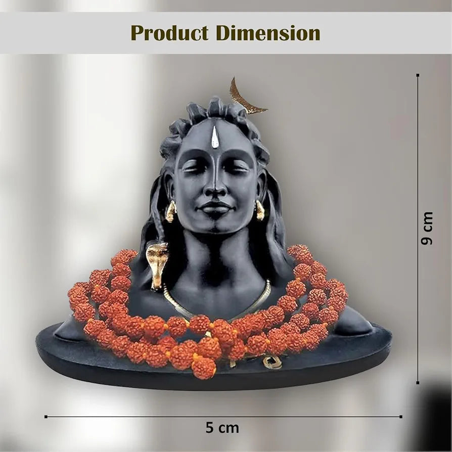 Jd Fresh 3 Inch Adiyogi Statue with Rudraksh Mala