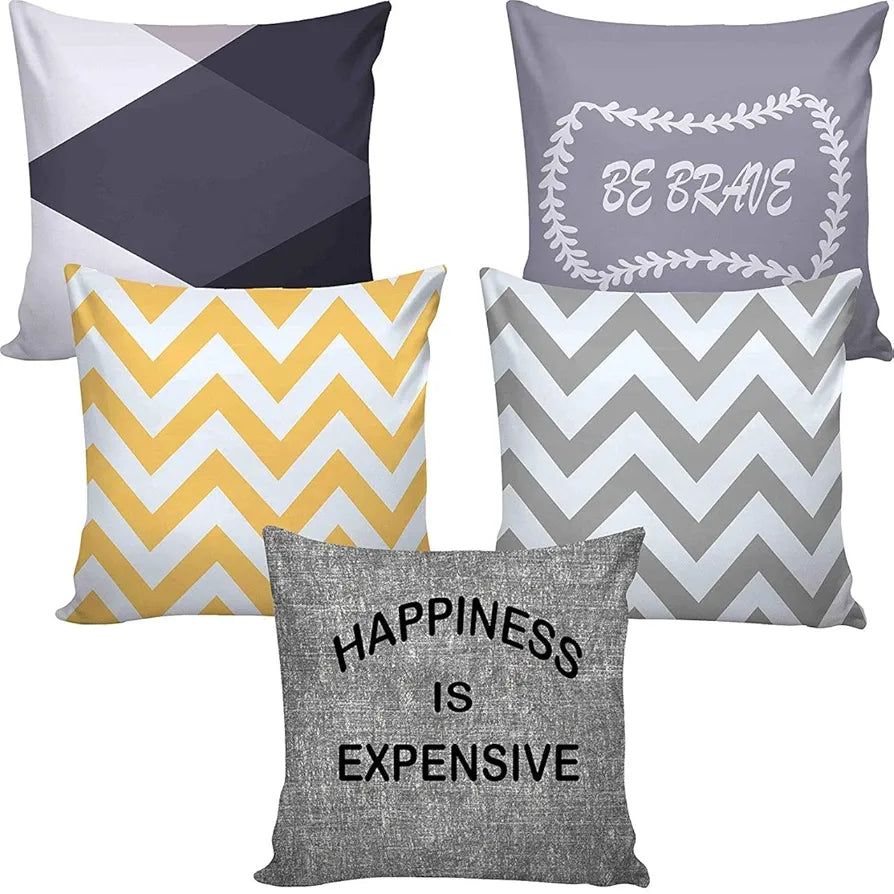 Aerohaven Set of 5 Satin Designer Decorative Throw Pillow/Cushion Covers - CC66