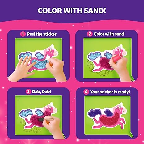 Skillmatics Art & Craft Activity Sand Tastic Art Unicorns & Princesses Sand Art for Kids