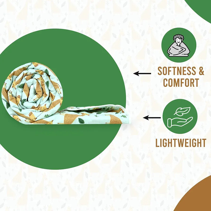 Divine Casa 120 GSM Cotton Single Bed Comforter Soft & Lightweight Reversible All-Season Blanket Colour Misty Jade