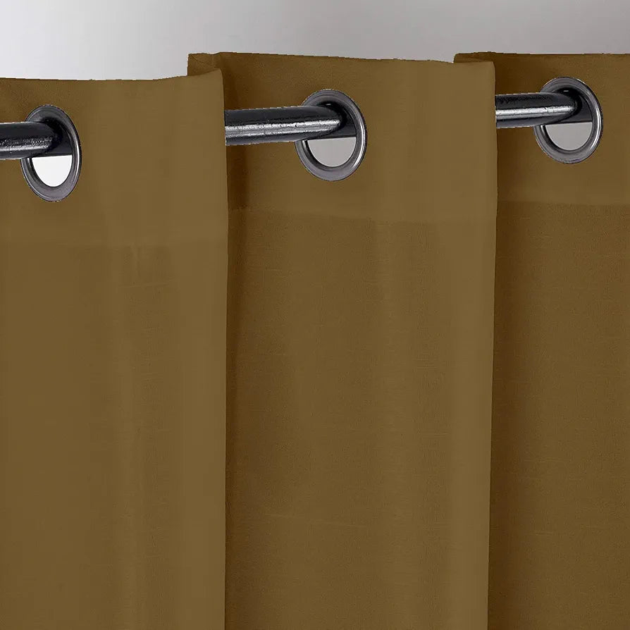 Divine Casa Semi Blackout Door Curtain 7 Feet Colour Dark Brown Micro Satin Room Darkening Panel with Metal Eyelets (Pack of 1)