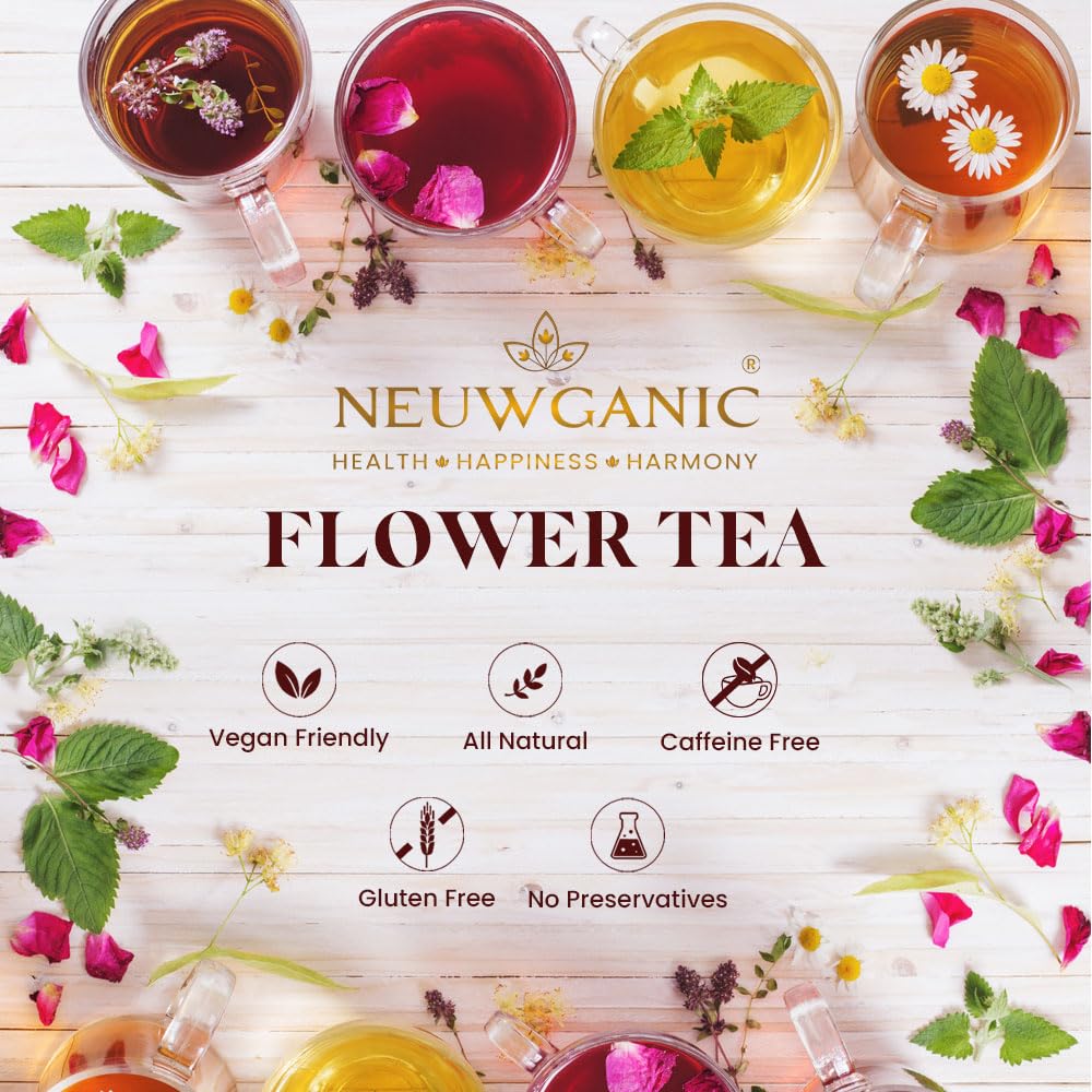 Neuwganic Tea - Rose Petal Green Tea - 50 Grams