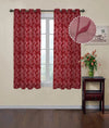 Cloth Fusion Sheer Curtain Window 5 Feet Leaf-Maroon