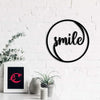 Ecraftindia Smile Black Engineered Wood Cutout Wall Art Decor | Happy, Positive, Cheerful Wall Decor Item