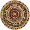 The Home Talk Tufted Round Wool Carpet Anti-Skid Backing Area Rugs for Living Room 3 Diameter Multi Rangoli