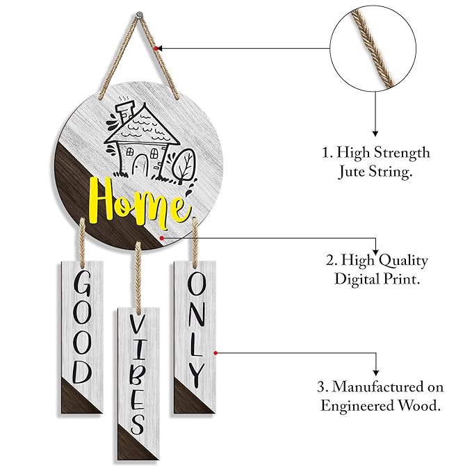 Sehaz Artworks Wooden Wall Hangings for Home Decoration Home Decor Items Good Vibes Only