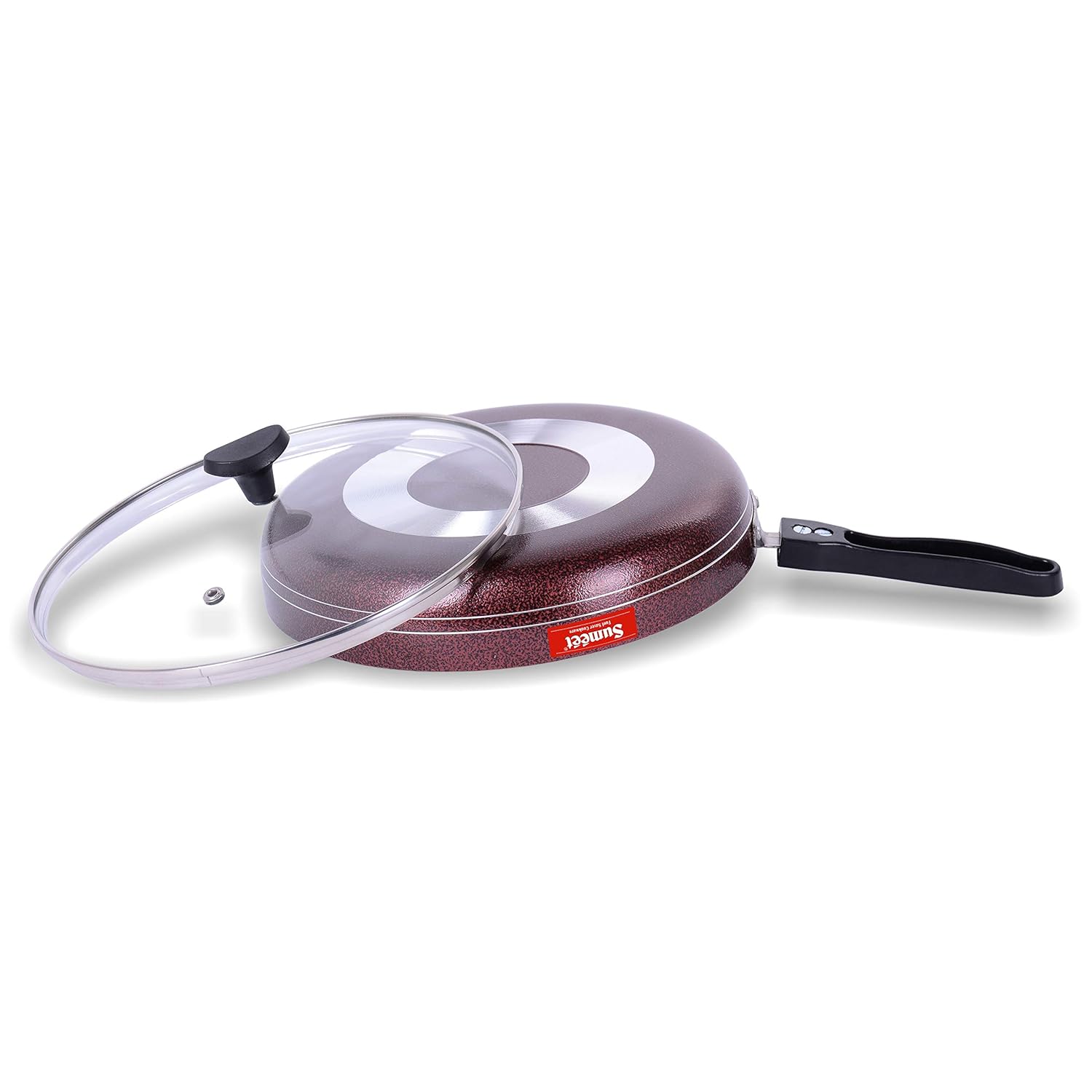 Sumeet Nonstick Granite Finish Fry Pan with Tempered Glass Lid 1.8 Ltr Capacity 24cm