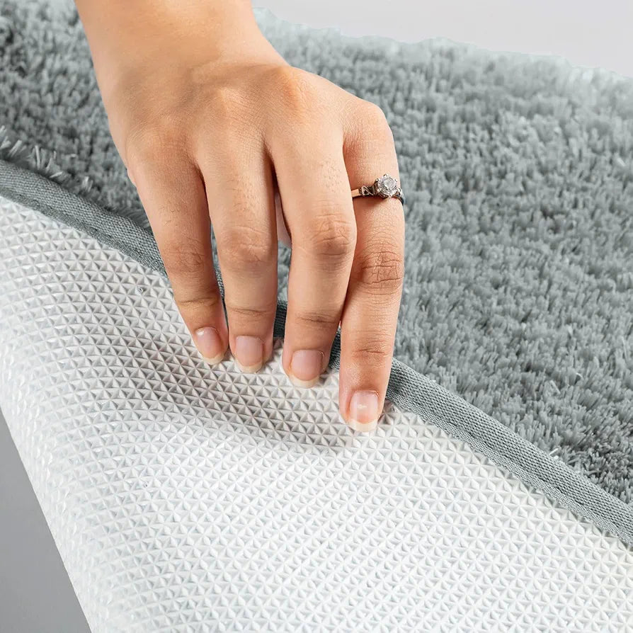 Luxe Home International Bath Mat Super Soft Ultra Absorbent Rectangular Mat Colour Grey (Pack of 2)
