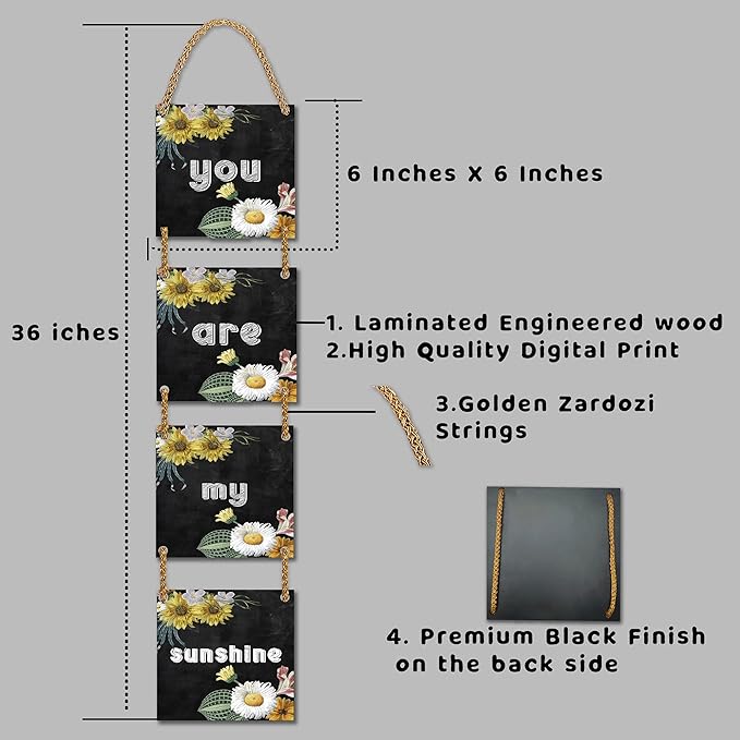 Sehaz Artworks Sunflower Wall Hangings Home Decor Items Stylish Living Room  - 4-0013