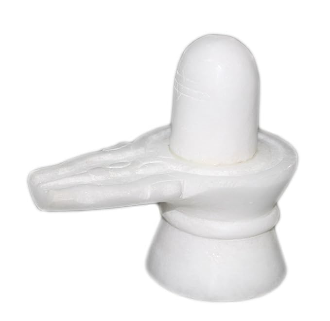 StonKraft White Marble Shiva Lingam/Shiv Ling Shankar Bholenath Shivji Mahadev