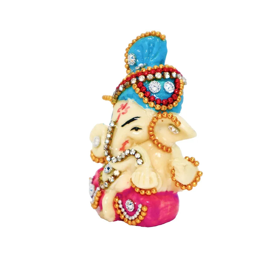 Jaipur Ace Ganesh Murti Ganesha Hand Crafted Best Car Dashboard Pagdi Ganesha