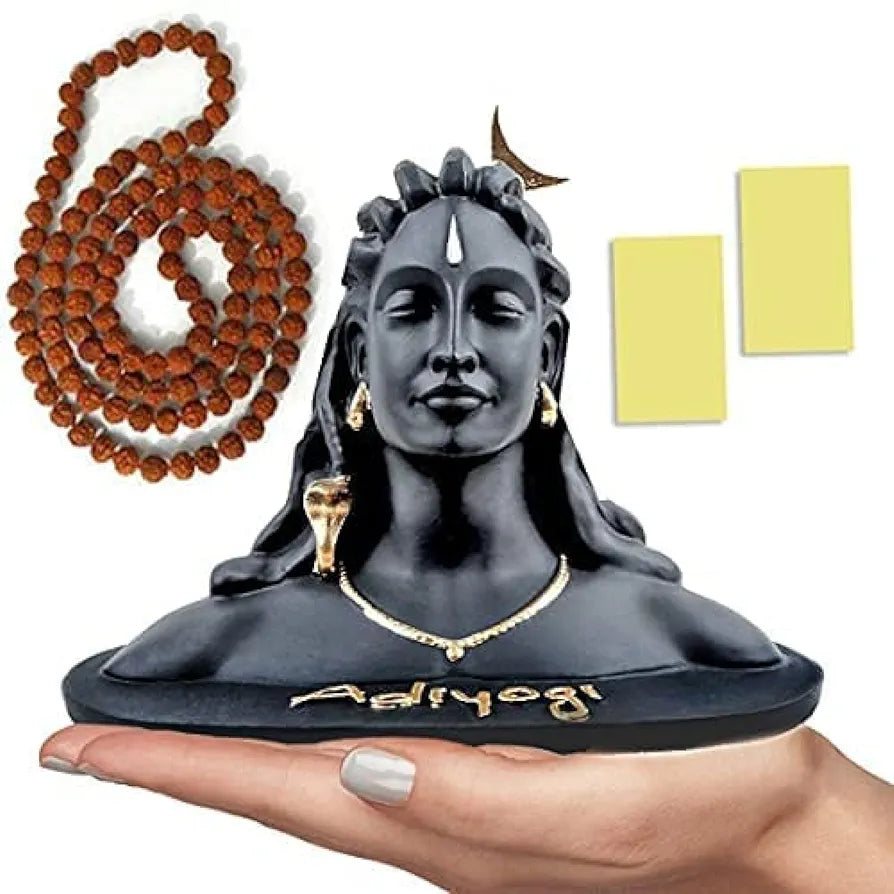 Jd Fresh 3 Inch Adiyogi Statue with Rudraksh Mala