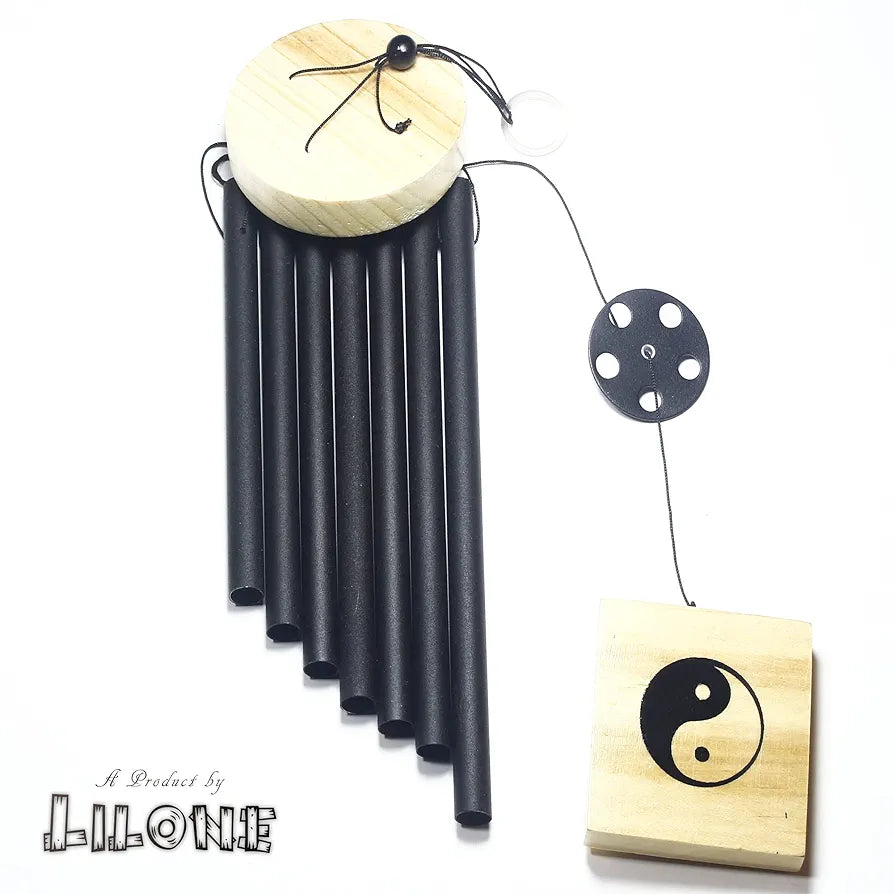Lilone 7 Black Color Pipes Wind Chimes 24 Inch Long