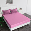Kuber Industries Double Bedsheet with 2 Pillow Covers 144 TC Glace Cotton Bedsheet Pink