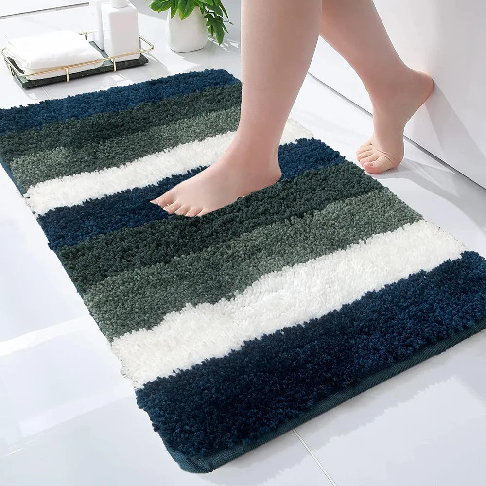 Luxe Home Bath Mat Super Soft Microfiber Non Slip Jericho Bathroom mats 40x60 cm Colour Forest Green