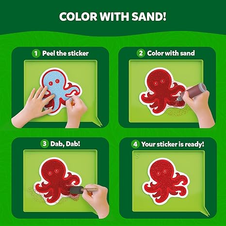Skillmatics Art & Craft Activity Sand Tastic Art Animals Sand Art for Kids Craft Kits