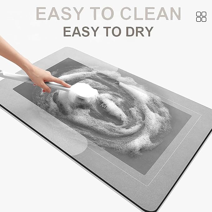 Story@Home Leather Bathroom Mat Aqua Collection Door Mat Anti-Slip Bath Mat Dark Green Colour