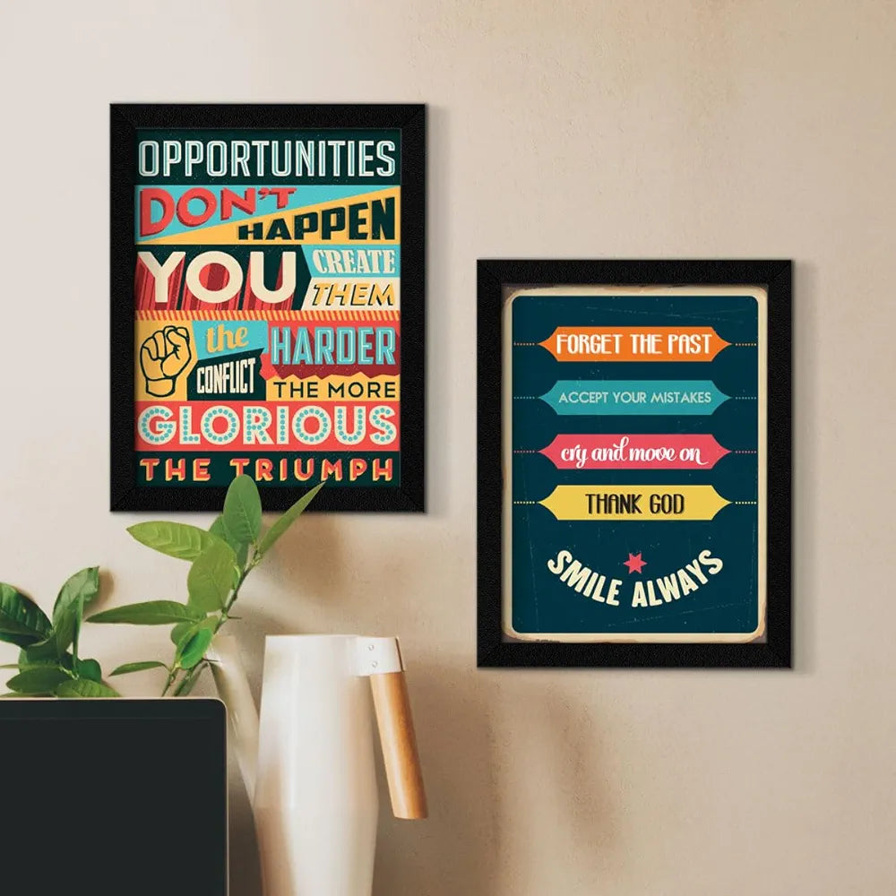 ArtX Paper Motivational Quotes Wall Frames AXF00115-MOT Set of 4