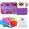 Kidology 34-Piece Wooden Shape Puzzle Toy Set for Toddlers Purple Colour