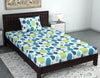 Divine Casa 100% Cotton Bedsheet for Single Bed 144 TC Bedsheet Single Size Bed Cotton with 1 Pillow Cover Colour Blue Lagoon