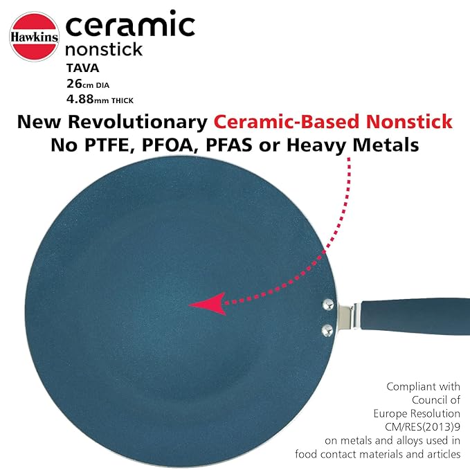 Hawkins Ceramic Nonstick Tava 26 cm Granite Griddle