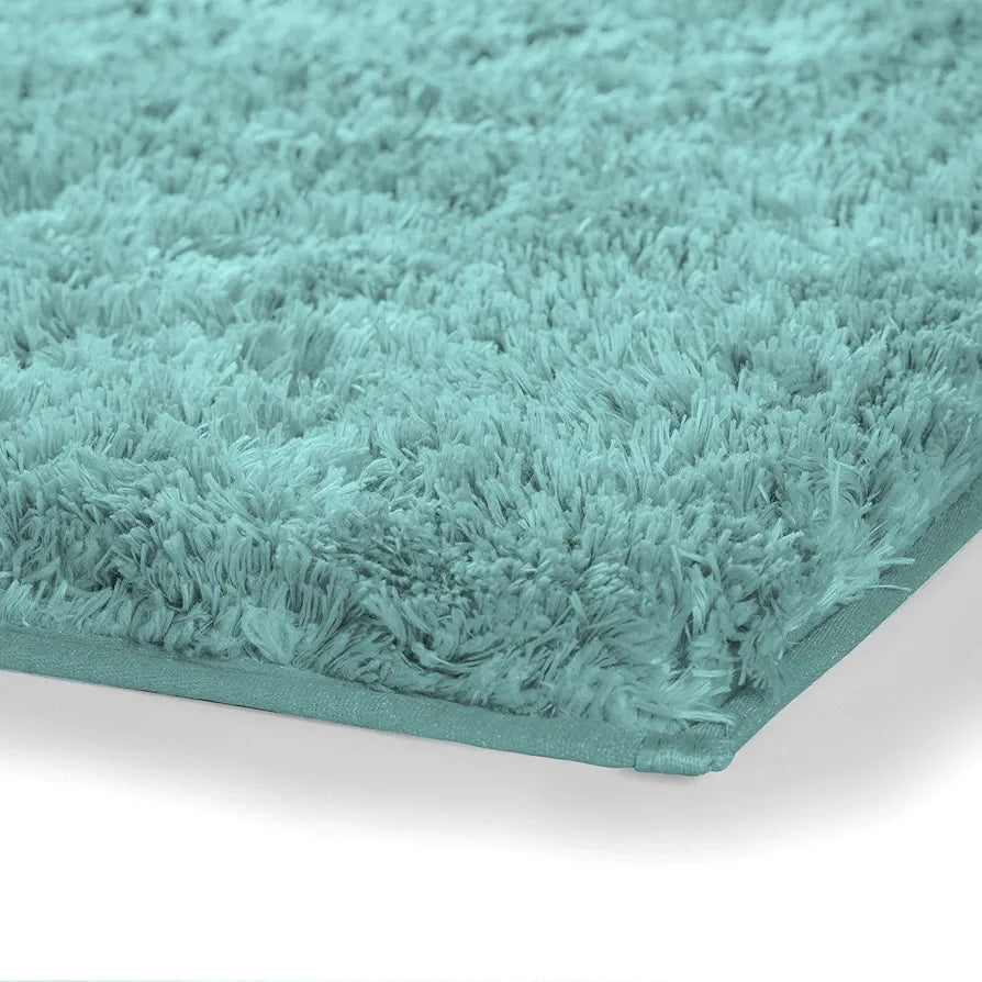 Luxe Home Vegas Microfiber Bath Mat Super Soft Non Slip Washable Mat for Bathroom Rectangular Colour Aqua